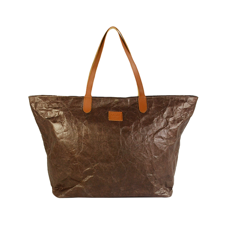 棕日韓風雙肩背包 防水可折疊杜邦紙雙肩背包